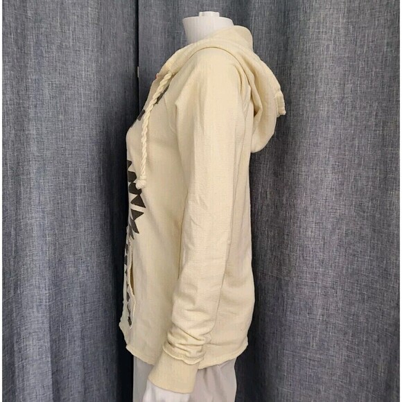 Women’s Hoodie Lightweight Long Sleeve Pullover Off White Size Small - Picture 3 of 10